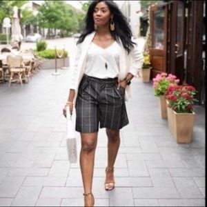 Who What Wear Minimalist Plaid Bermuda Shorts 12